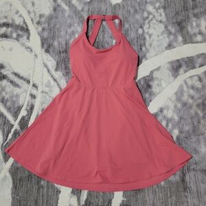 Chic Pink Halter Active Dress With Shorts Size M